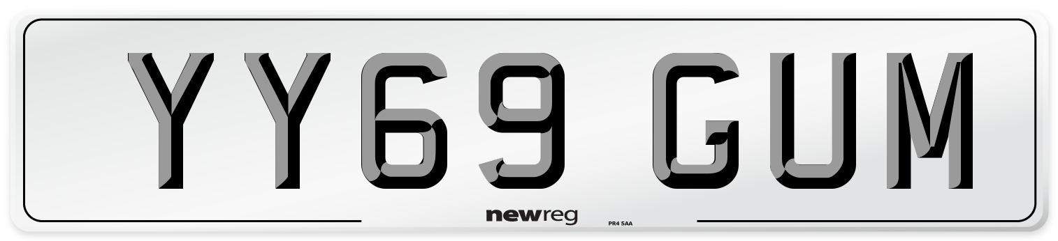 YY69 GUM Number Plate from New Reg